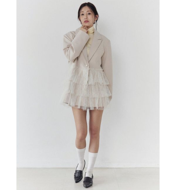 CALNAMUR「レーヨンハイネックドッキングトップス」|Tシャツ・カットソー|