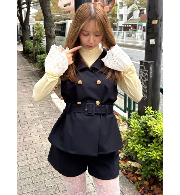 CALNAMUR「レーヨンハイネックドッキングトップス」|Tシャツ・カットソー|