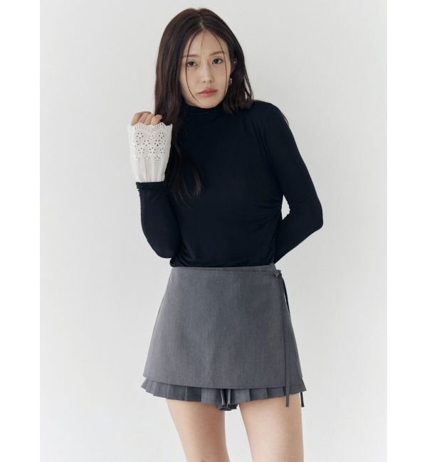 CALNAMUR「レーヨンハイネックドッキングトップス」|Tシャツ・カットソー|