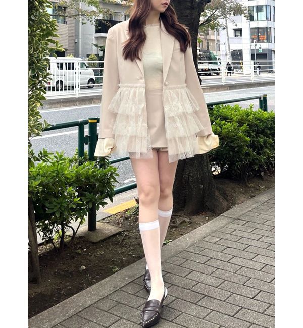 CALNAMUR「レーヨンハイネックドッキングトップス」|Tシャツ・カットソー|