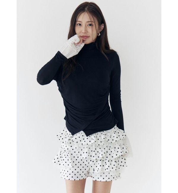 CALNAMUR「レーヨンハイネックドッキングトップス」|Tシャツ・カットソー|