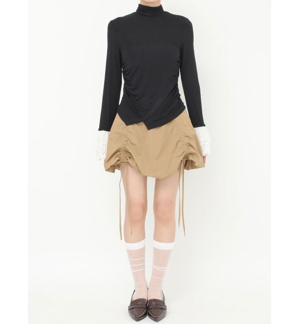 CALNAMUR「レーヨンハイネックドッキングトップス」|Tシャツ・カットソー|