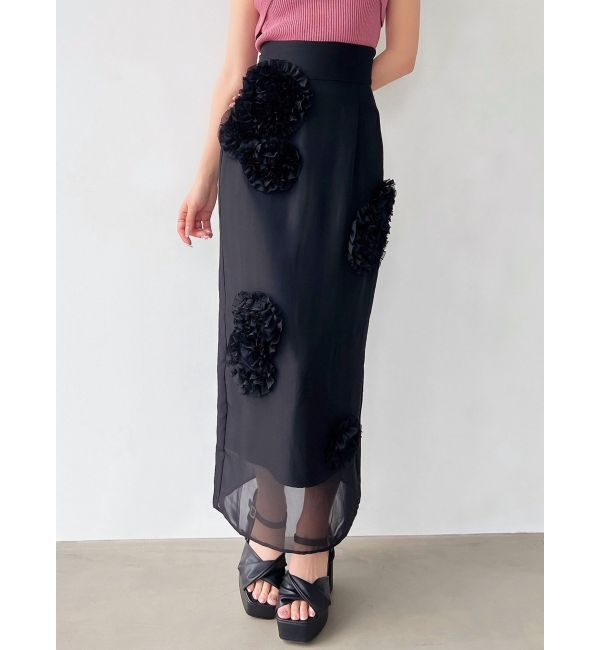 RESEXXY「シアーレイヤードモチーフスカート」|スカート|ブラック