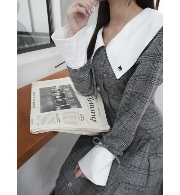 dazzlin「【POLO BCS コラボ】ビッグカラーサイドプリーツワンピース」|ワンピース|