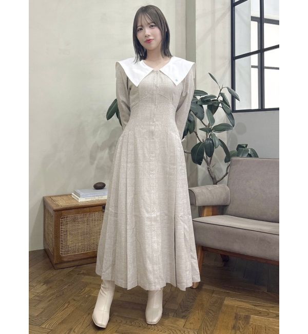 dazzlin「【POLO BCS コラボ】ビッグカラーサイドプリーツワンピース」|ワンピース|