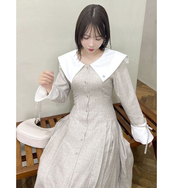 dazzlin「【POLO BCS コラボ】ビッグカラーサイドプリーツワンピース」|ワンピース|