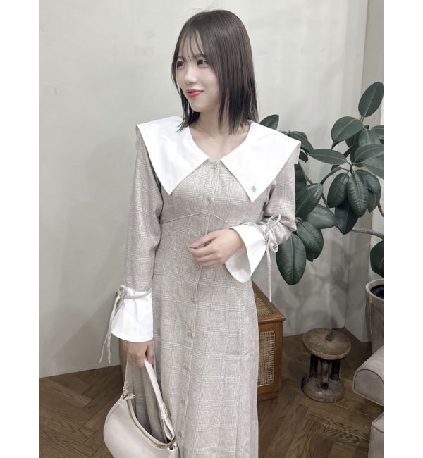 dazzlin「【POLO BCS コラボ】ビッグカラーサイドプリーツワンピース」|ワンピース|