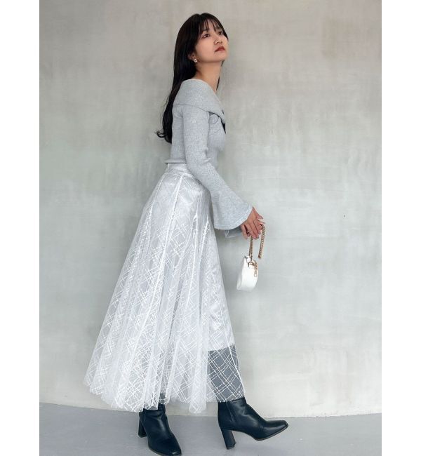 dazzlin「【再生産】スパンコールチュールスカート」|スカート|