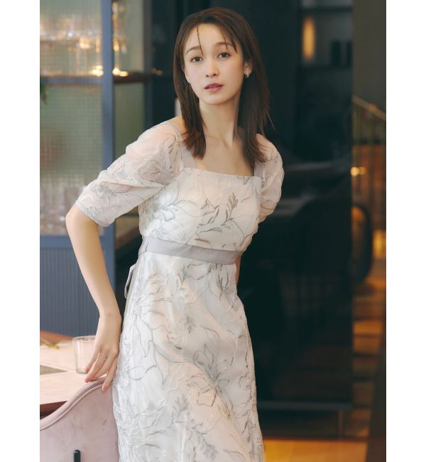 dazzlin「【藤井サチコラボ】ラメ刺繍チュール2WAYスリーブドレス」|ドレス|