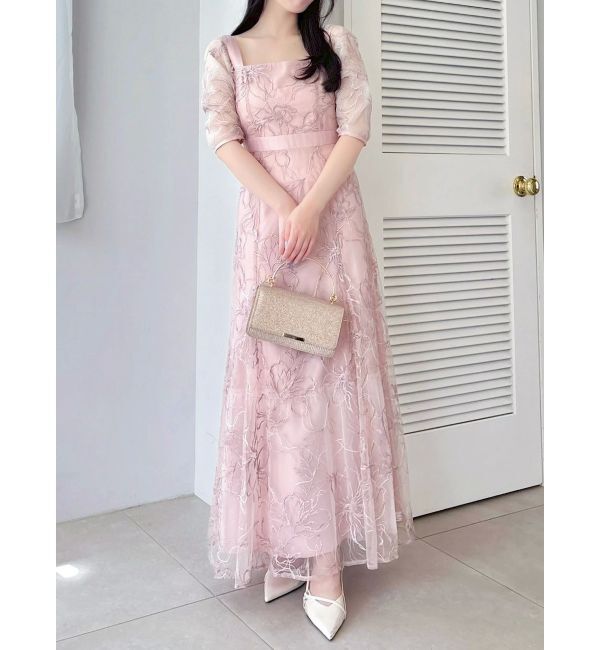 dazzlin「【藤井サチコラボ】ラメ刺繍チュール2WAYスリーブドレス」|ドレス|