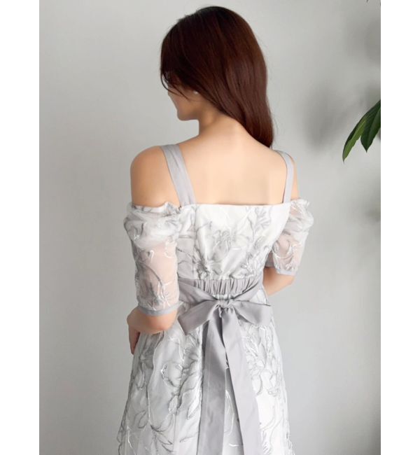 dazzlin「【藤井サチコラボ】ラメ刺繍チュール2WAYスリーブドレス」|ドレス|