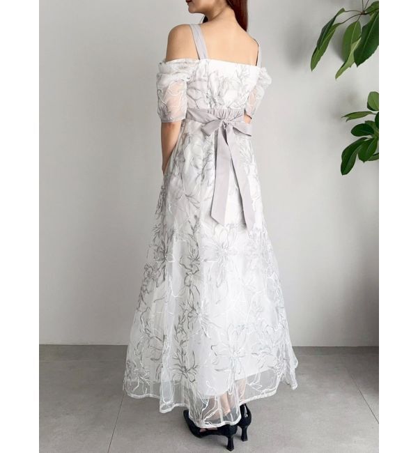 dazzlin「【藤井サチコラボ】ラメ刺繍チュール2WAYスリーブドレス」|ドレス|