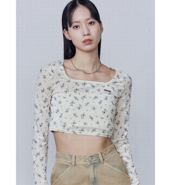 EMODA「シアーベロアプレートクロップトップ」|Tシャツ・カットソー|アイボリー