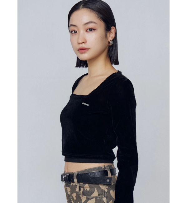 EMODA「シアーベロアプレートクロップトップ」|Tシャツ・カットソー|