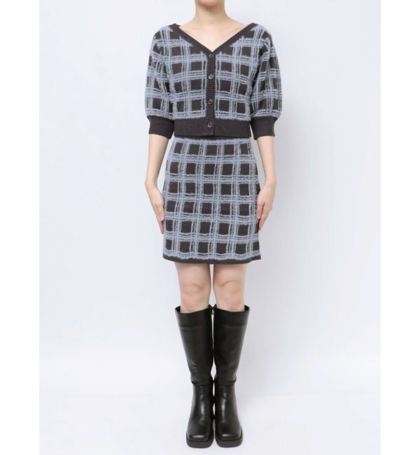 MERCURYDUO「チェックミニニットセットアップ」|ワンピース|