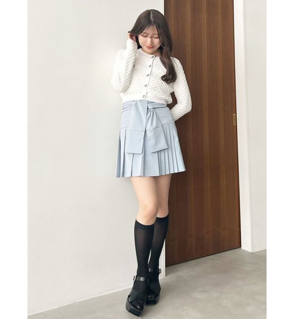 MERCURYDUO「ツイストプリーツミニスカパン」|スカート|