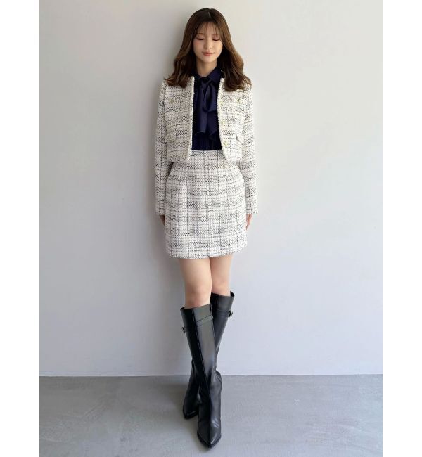 MERCURYDUO「オリジナルツイード台形ミニスカート」|スカート|