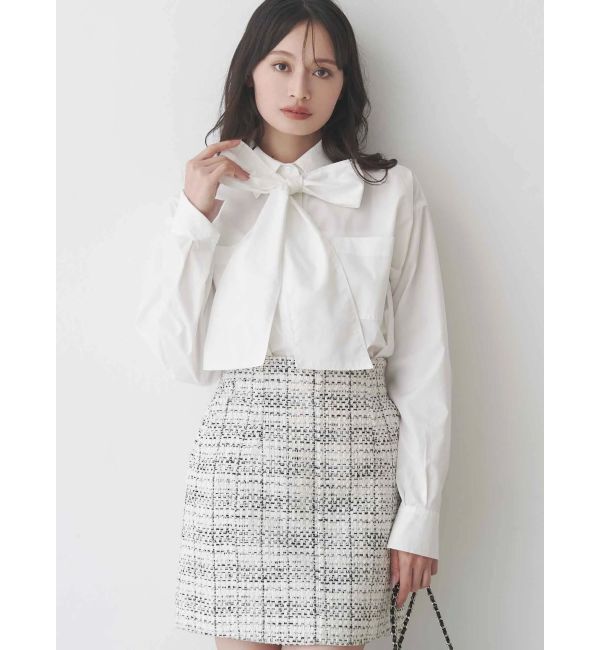 MERCURYDUO「オリジナルツイード台形ミニスカート」|スカート|