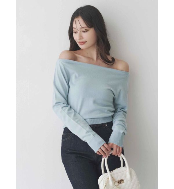 MERCURYDUO「3WAYボートネックニット」|ニット・セーター|ブルー
