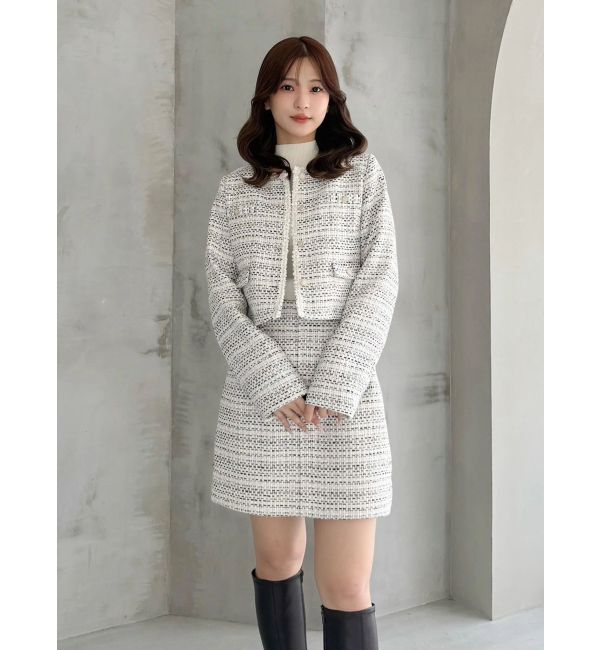 MERCURYDUO「ツイード台形ミニスカート」|スカート|