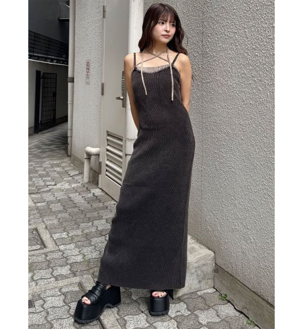 MURUA「レイヤードライクニットキャミワンピース」|ワンピース|