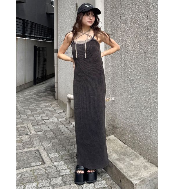 MURUA「レイヤードライクニットキャミワンピース」|ワンピース|