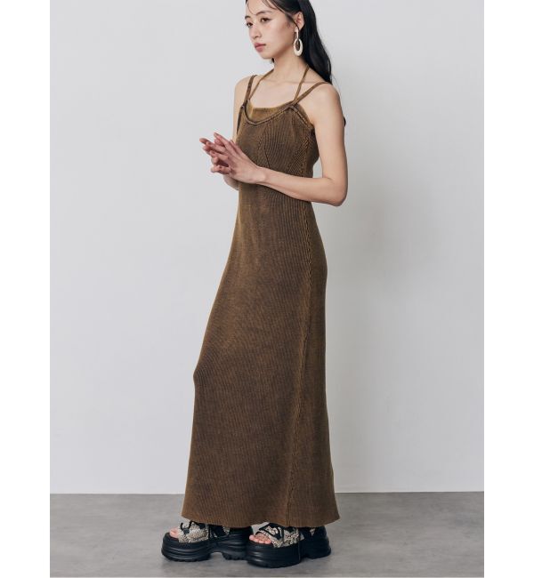 MURUA「レイヤードライクニットキャミワンピース」|ワンピース|マスタード