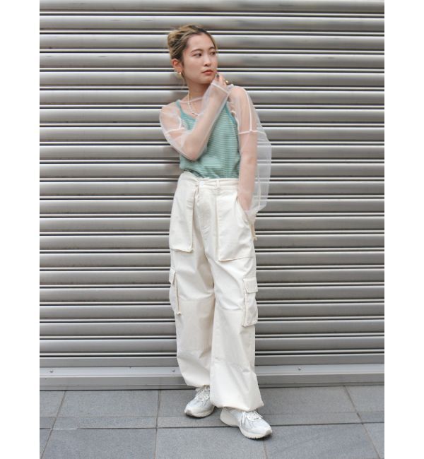 Ungrid「チュールショートロングスリーブTee」|Tシャツ・カットソー|