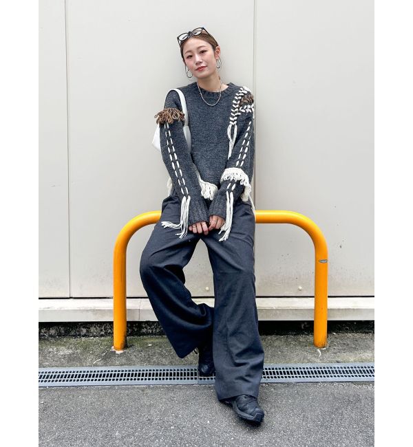 Ungrid「レースアップデザインルーズニット」|ニット・セーター|