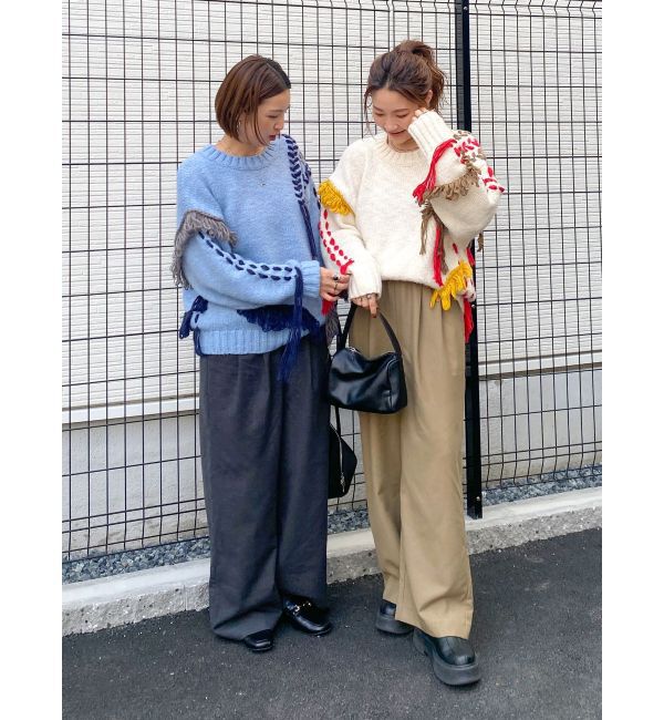 Ungrid「レースアップデザインルーズニット」|ニット・セーター|