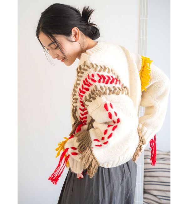 Ungrid「レースアップデザインルーズニット」|ニット・セーター|