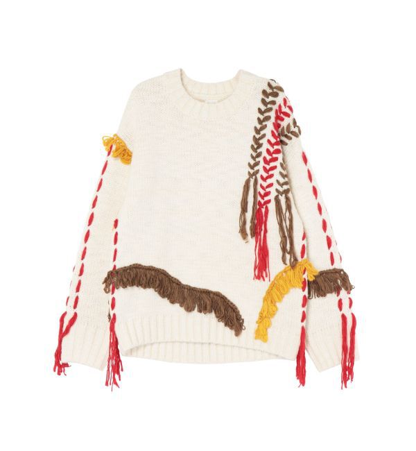 Ungrid「レースアップデザインルーズニット」|ニット・セーター|