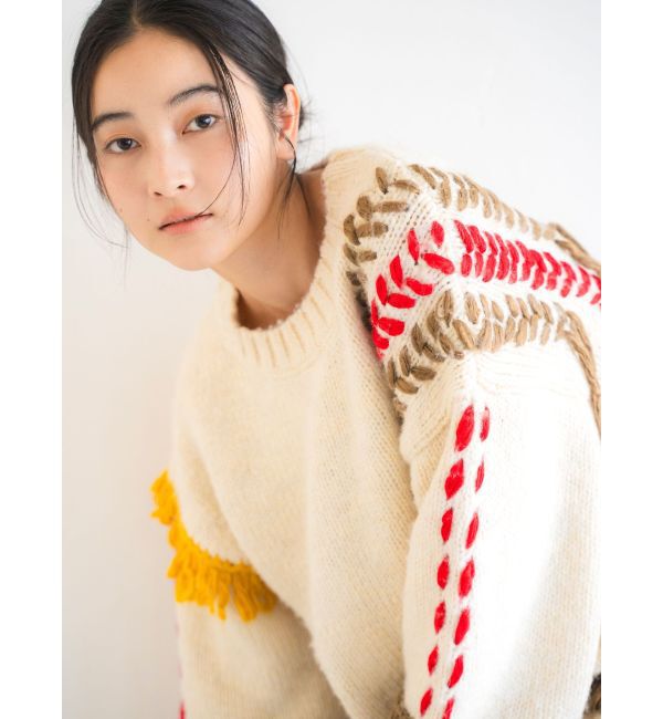 Ungrid「レースアップデザインルーズニット」|ニット・セーター|