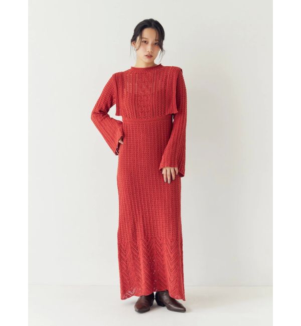 Ungrid「透かし編みニットワンピース」|ワンピース|