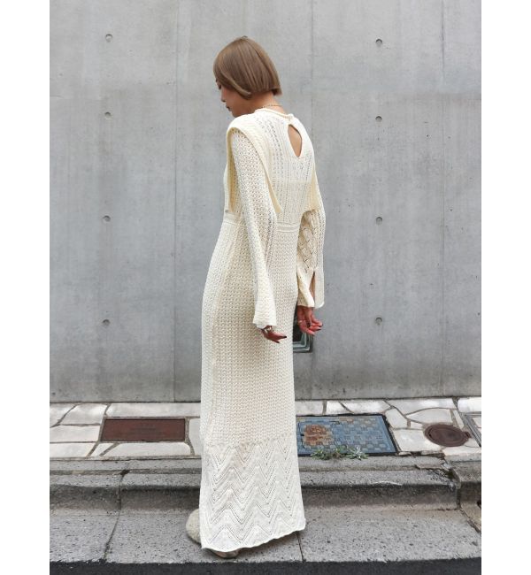 Ungrid「透かし編みニットワンピース」|ワンピース|