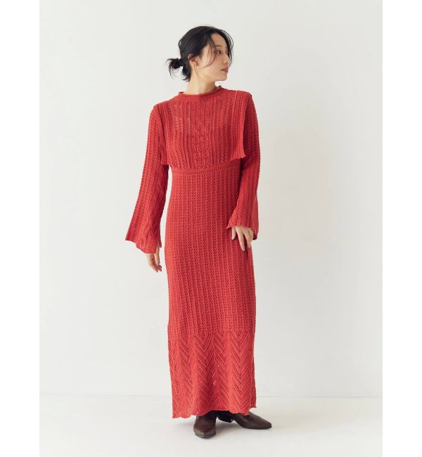 Ungrid「透かし編みニットワンピース」|ワンピース|