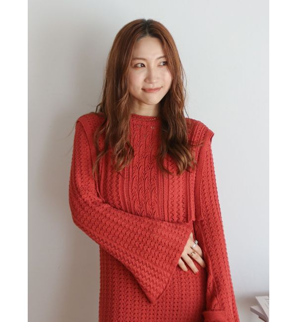 Ungrid「透かし編みニットワンピース」|ワンピース|