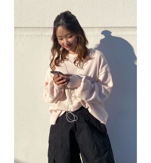 Ungrid「【WEB限定】スリーブボリュームワッフルロングスリーブTee」|Tシャツ・カットソー|