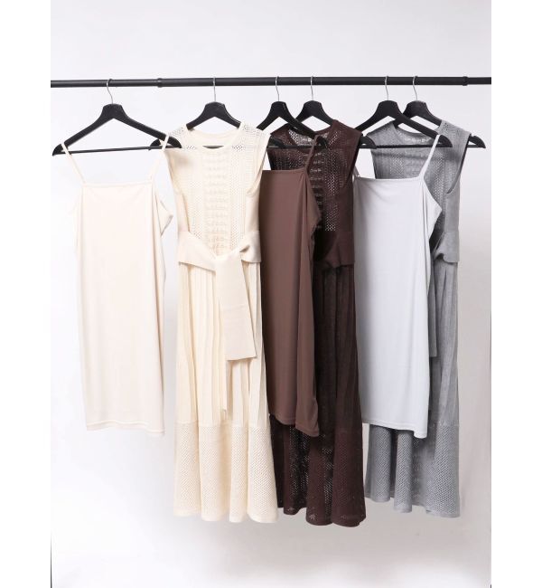 LAGUNAMOON「ストライプメッシュニットワンピース」|ワンピース|