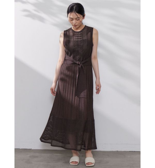 LAGUNAMOON「ストライプメッシュニットワンピース」|ワンピース|