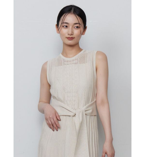 LAGUNAMOON「ストライプメッシュニットワンピース」|ワンピース|