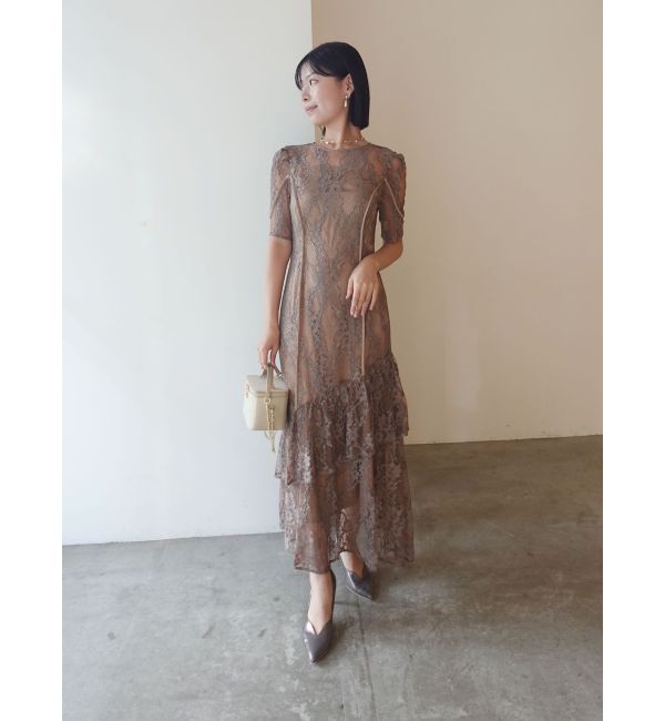 LAGUNAMOON「LADYレースティアードワンピース」|ドレス|