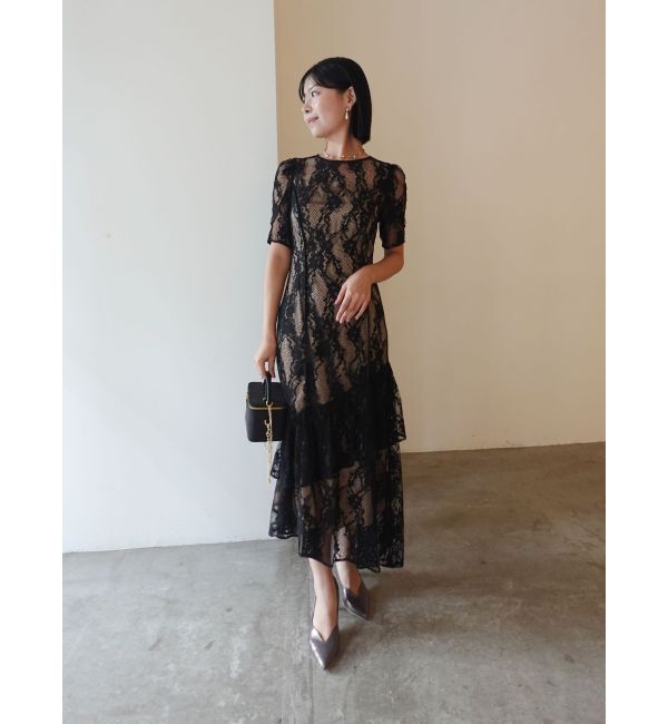 LAGUNAMOON「LADYレースティアードワンピース」|ドレス|