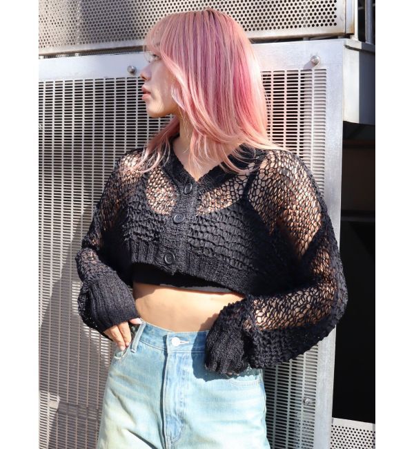 EVRIS「スカシショートカーディガン」|カーディガン|