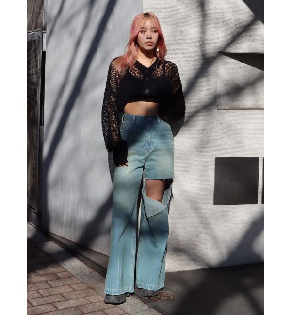 EVRIS「スカシショートカーディガン」|カーディガン|