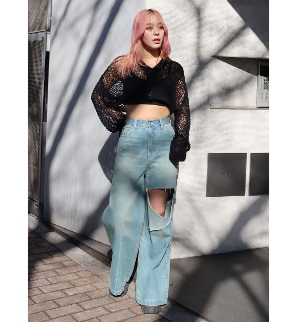 EVRIS「スカシショートカーディガン」|カーディガン|