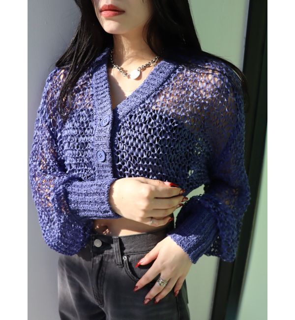 EVRIS「スカシショートカーディガン」|カーディガン|