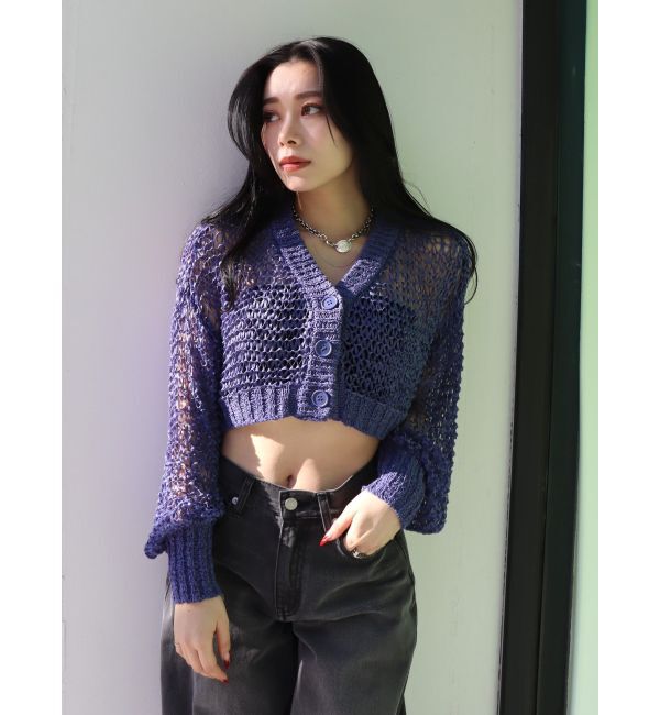 EVRIS「スカシショートカーディガン」|カーディガン|