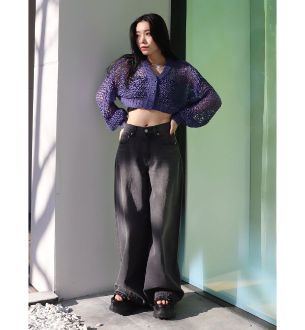 EVRIS「スカシショートカーディガン」|カーディガン|