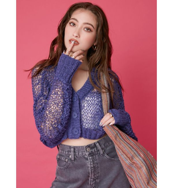 EVRIS「スカシショートカーディガン」|カーディガン|